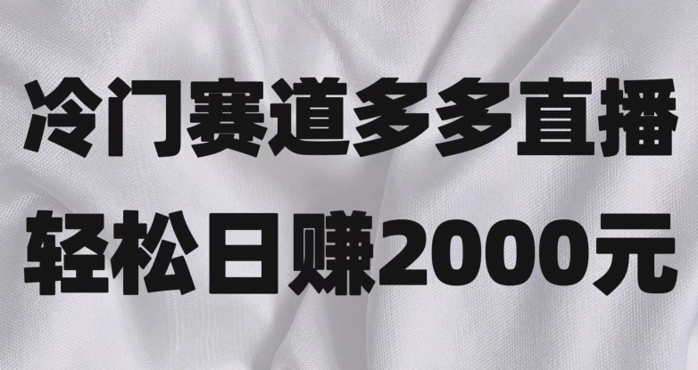 冷门赛道拼多多直播，简单念稿子，日收益2000＋【揭秘】-创客云联盟