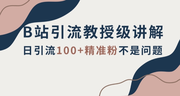 B站引流教授级讲解，细节满满，日引流100+精准粉不是问题【揭秘】-创客云联盟