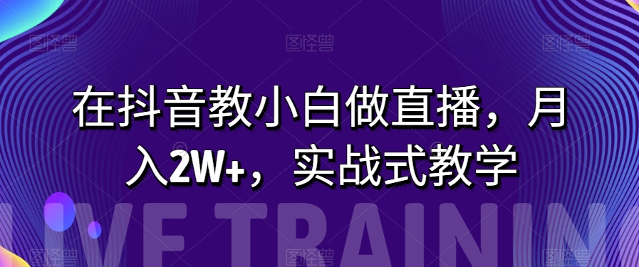 在抖音教小白做直播，月入2W+，实战式教学【揭秘】-创客云联盟