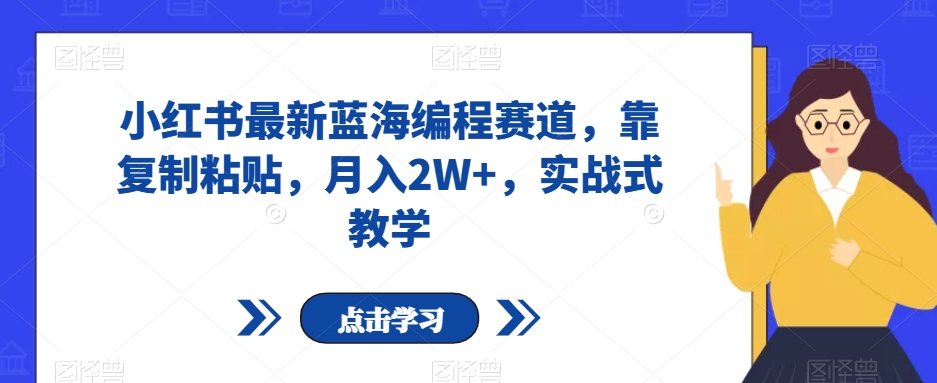 小红书最新蓝海编程赛道，靠复制粘贴，月入2W+，实战式教学【揭秘】-创客云联盟