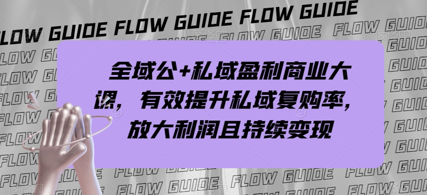 全域公+私域盈利商业大课，有效提升私域复购率，放大利润且持续变现-创客云联盟