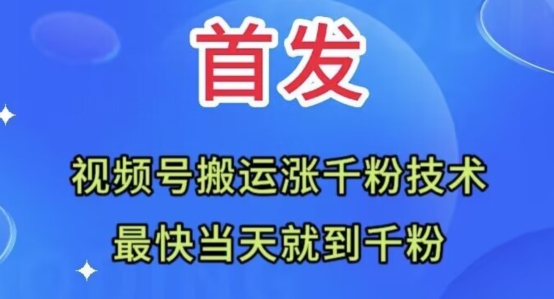 全网首发：视频号无脑搬运涨千粉技术，最快当天到千粉【揭秘】-创客云联盟