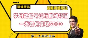 数据号回归玩法游戏试玩搬砖项目再创日入500+【揭秘】-创客云联盟
