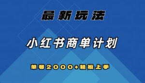 全网首发,小红书商单计划最新玩法,单号2000+可扩大可复制【揭秘】-创客云联盟