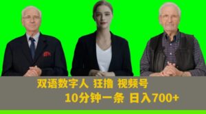 Ai生成双语数字人狂撸视频号，日入700+内附251G素材【揭秘】-创客云联盟