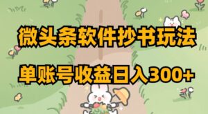 微头条软件抄书玩法,单账号收益日入300+【揭秘】-创客云联盟