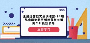 主播运营型实战训练营-第34期从底层到起号到运营型主播到千川投放思路-创客云联盟