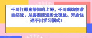 千川打爆直播间线上课,千川顺烧刺激自然流,从基础到进阶全覆盖,开启快速干川学习模式!-创客云联盟