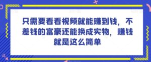 谁做过这么简单的项目？只需要看看视频就能赚到钱，不差钱的富豪还能换成实物，赚钱就是这么简单！【揭秘】-创客云联盟