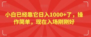 小白已经靠它日入1000+了,操作简单,现在入场刚刚好【揭秘】-创客云联盟