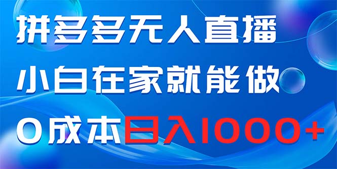 （8450期）拼多多无人直播，小白在家就能做，0成本日入1000+-创客云联盟