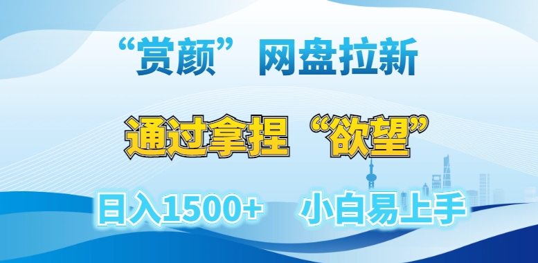 “赏颜”网盘拉新赛道，通过拿捏“欲望”日入1500+，小白易上手【揭秘】-创客云联盟