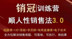 爆款！销冠训练营3.0之顺人性销售法，全方位解决销售难题、可落地、可执行、有结果-创客云联盟
