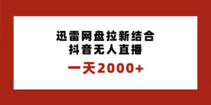 (8551期)一天2000+迅雷网盘拉新结合抖音无人直播,独创玩法保姆级教学-创客云联盟