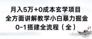 （8596期）月入5万+0成本玄学项目，全方面讲解教学，0-1搭建全流程（全）小白暴力掘金-创客云联盟