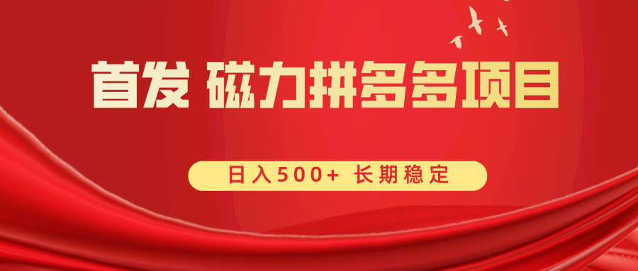 （8611期）首发 磁力拼多多自撸  日入500+-创客云联盟