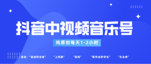 抖音中视频音乐号玩法升级，轻松过原创，每天1-2小时适合普通小白操作-创客云联盟