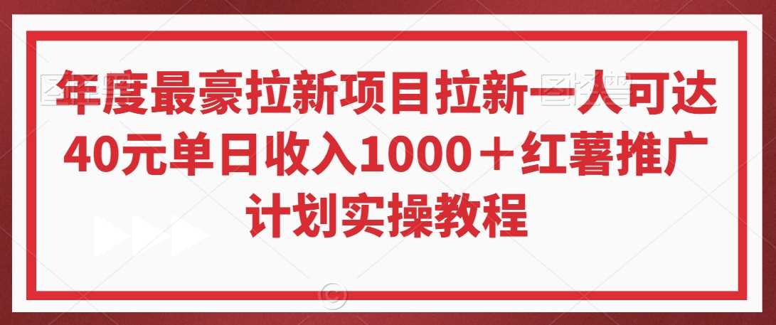 年度最豪拉新项目拉新一人可达40元单日收入1000＋红薯推广计划实操教程【揭秘】-创客云联盟