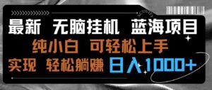 (9012期)最新无脑挂机蓝海项目 纯小白可操作 简单轻松 有手就行 无脑躺赚 日入1000+-创客云联盟