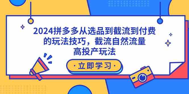 （9037期）2024拼多多从选品到截流到付费的玩法技巧，截流自然流量玩法，高投产玩法-创客云联盟