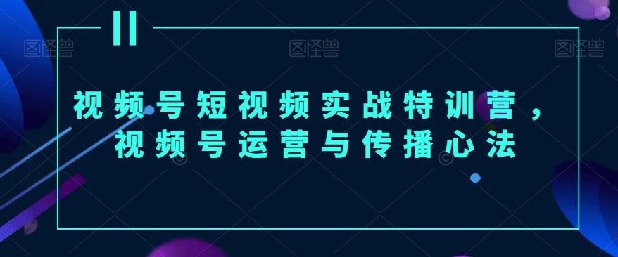 视频号短视频实战特训营，视频号运营与传播心法-创客云联盟