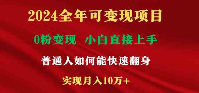 （9045期）2024全年可变现项目，一天收益至少2000+，小白上手快，普通人就要利用互…-创客云联盟
