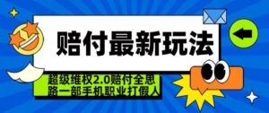 超级维权2.0全新玩法，2024赔付全思路职业打假一部手机搞定【仅揭秘】-创客云联盟