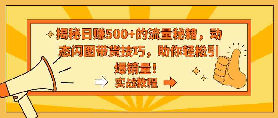 （9058期）揭秘日赚500+的流量秘籍，动态闪图带货技巧，助你轻松引爆销量！-创客云联盟