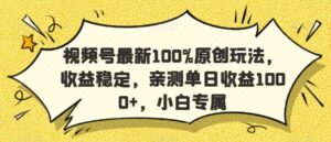 视频号最新100%原创玩法，收益稳定，亲测单日收益1000+，小白专属【揭秘】-创客云联盟