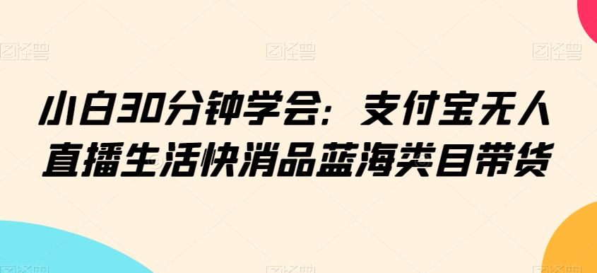 小白30分钟学会：支付宝无人直播生活快消品蓝海类目带货【揭秘】-创客云联盟