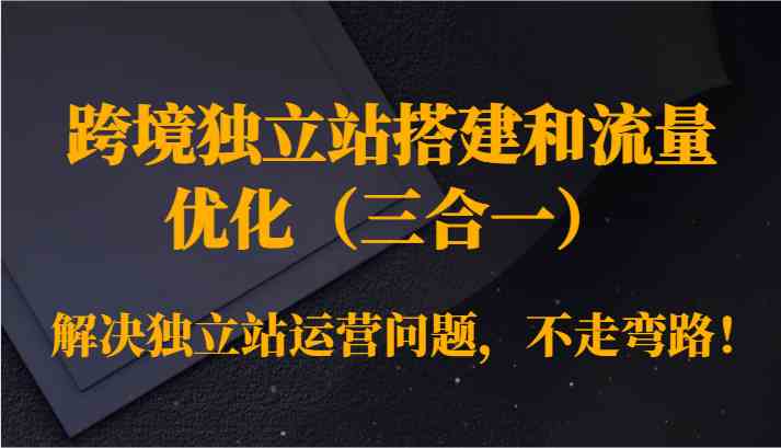 跨境独立站搭建和流量优化（三合一）解决独立站运营问题，不走弯路！-创客云联盟