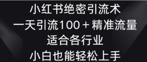 小红书绝密引流术，一天引流100＋精准流量，适合各个行业，小白也能轻松上手-创客云联盟