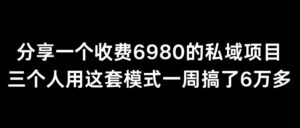 分享一个外面卖6980的私域项目三个人用这套模式一周搞了6万多【揭秘】-创客云联盟