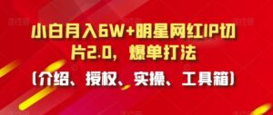 小白月入6W+明星网红IP切片2.0，爆单打法（介绍、授权、实操、工具箱）【揭秘】-创客云联盟