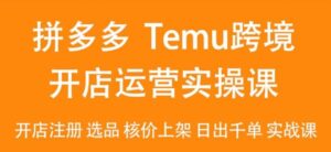 2024Temu最新玩法，Temu跨境开店运营实操课，开店注册/选品/核价上架/日出千单实战课-创客云联盟