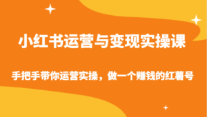 小红书运营与变现实操课-手把手带你运营实操，做一个赚钱的红薯号-创客云联盟