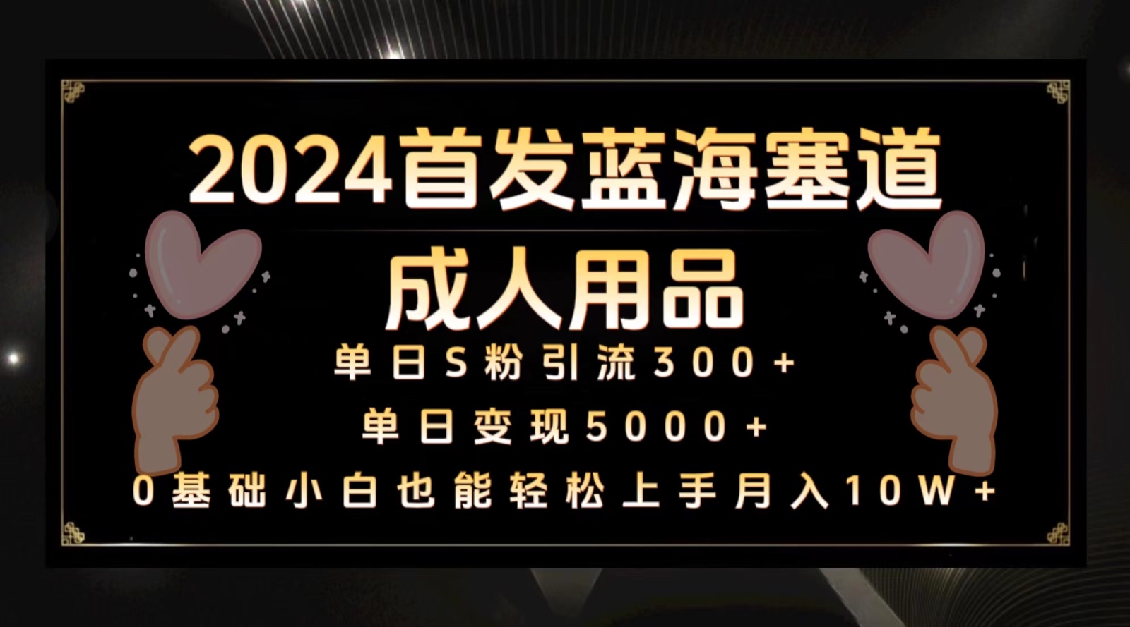 2024首发蓝海塞道成人用品，月入10W+保姆教程-创客云联盟