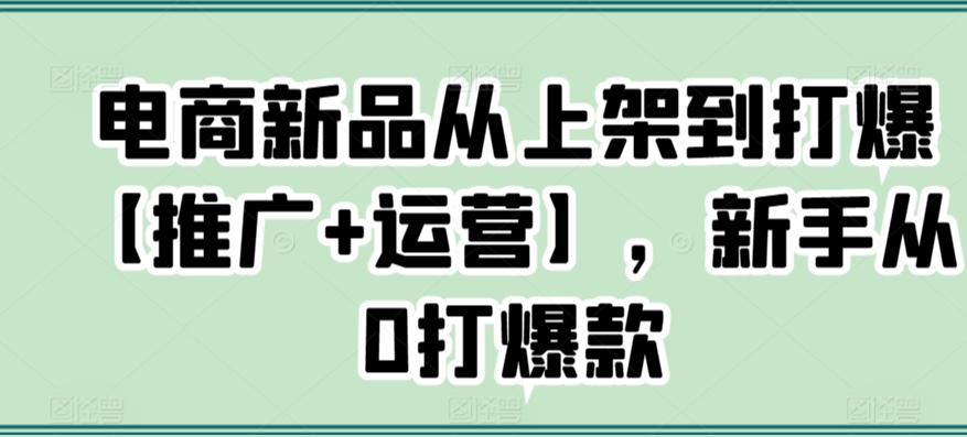 电商新品从上架到打爆【推广+运营】，新手从0打爆款-创客云联盟