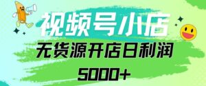视频号无货源小店从0到1日订单量千单以上纯利润稳稳5000+-创客云联盟