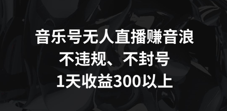音乐号无人直播赚音浪，不违规、不封号，1天收益300+-创客云联盟