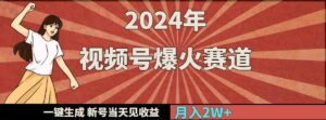 （9404期）2024年视频号爆火赛道，一键生成，新号当天见收益，月入20000+-创客云联盟