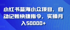 小红书蓝海小众项目，自动记账快捷指令，实操月入50000+-创客云联盟