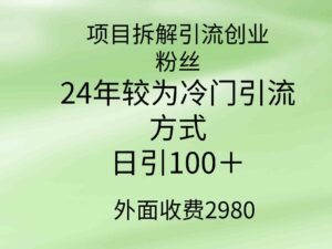 （9489期）项目拆解引流创业粉丝，24年较冷门引流方式，轻松日引100＋-创客云联盟