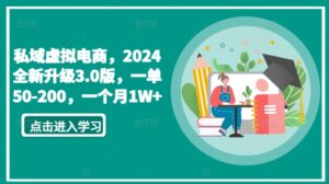 私域虚拟电商，2024全新升级3.0版，一单50-200，一个月1W+-创客云联盟