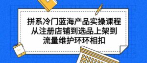 （9527期）拼系冷门蓝海产品实操课程，从注册店铺到选品上架到流量维护环环相扣-创客云联盟