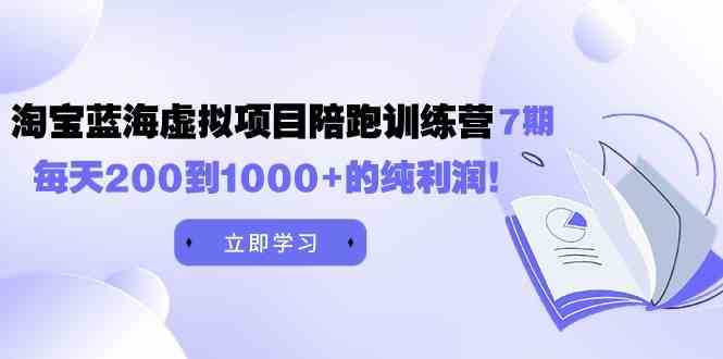 （9541期）黄岛主《淘宝蓝海虚拟项目陪跑训练营7期》每天200到1000+的纯利润-创客云联盟