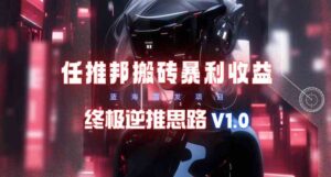 （9566期）【限时蓝海】任推邦搬砖暴利吃收益_终极逆推思路V1.0-创客云联盟