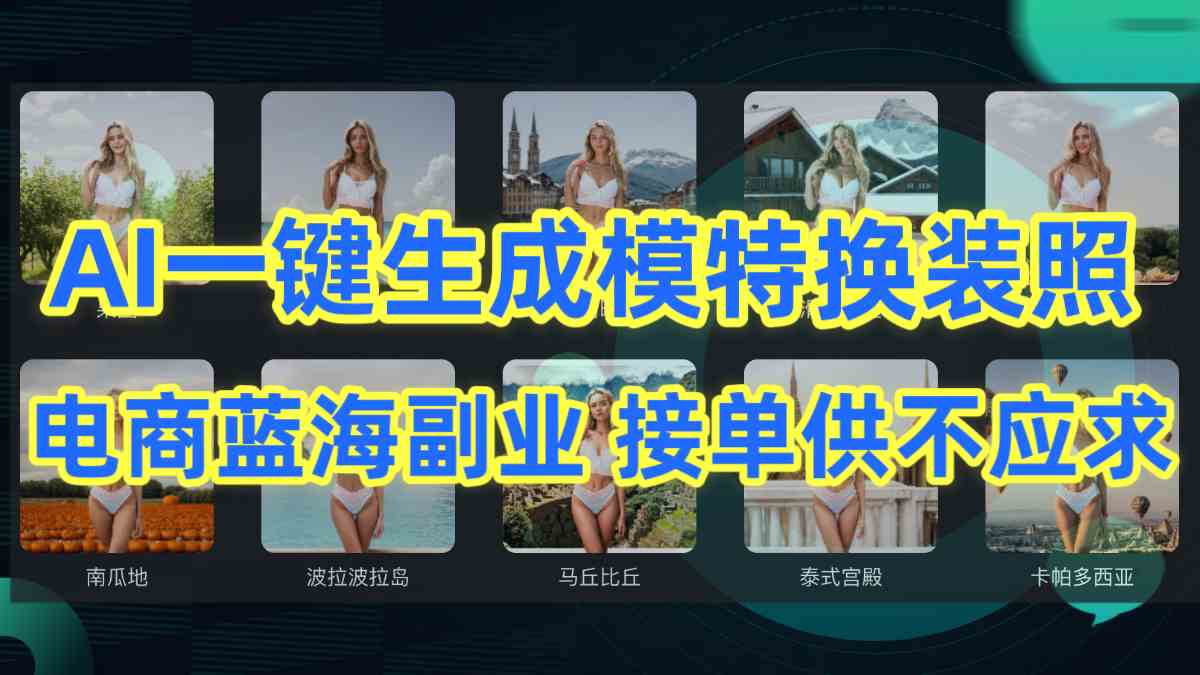 （9616期）AI制作一键生成模特换装照，电商蓝海副业供不应求-创客云联盟