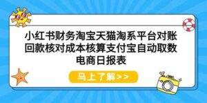 (9628期)小红书财务淘宝天猫淘系平台对账回款核对成本核算支付宝自动取数电商日报表-创客云联盟