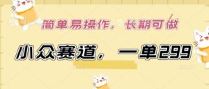 小众赛道,一单299.简单易操作,长期可做-创客云联盟